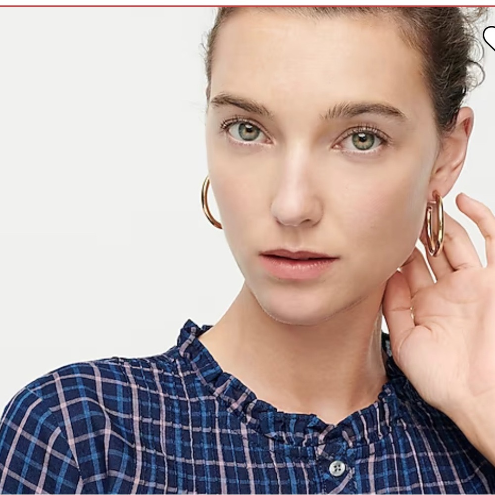 J. Crew mini tube hoop earrings in matte gold